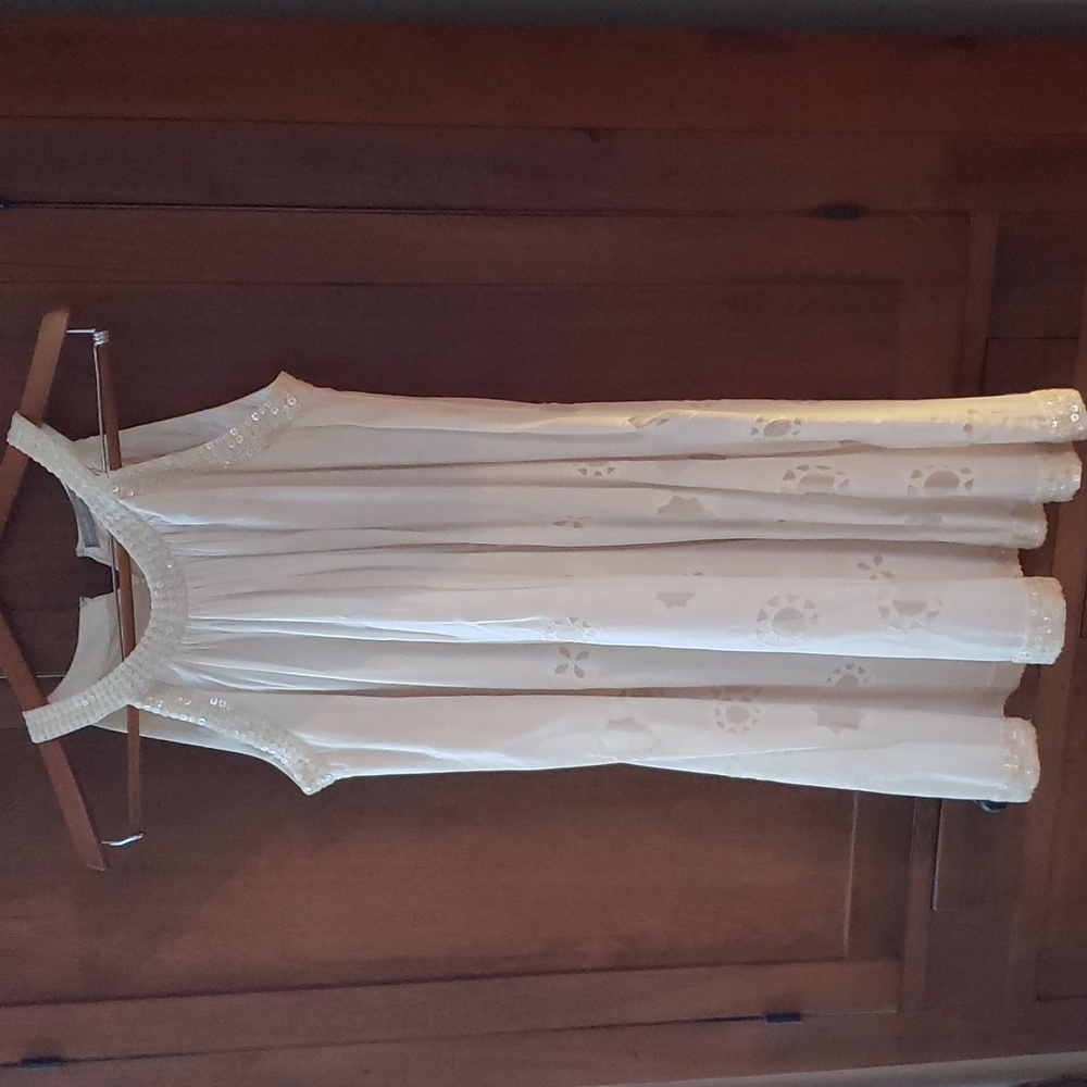 Ivory/Tan cotton dress size M